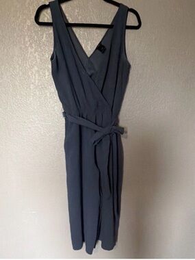 Ann Taylor Sleeveless Wrap jumpsuit in Blue Gray